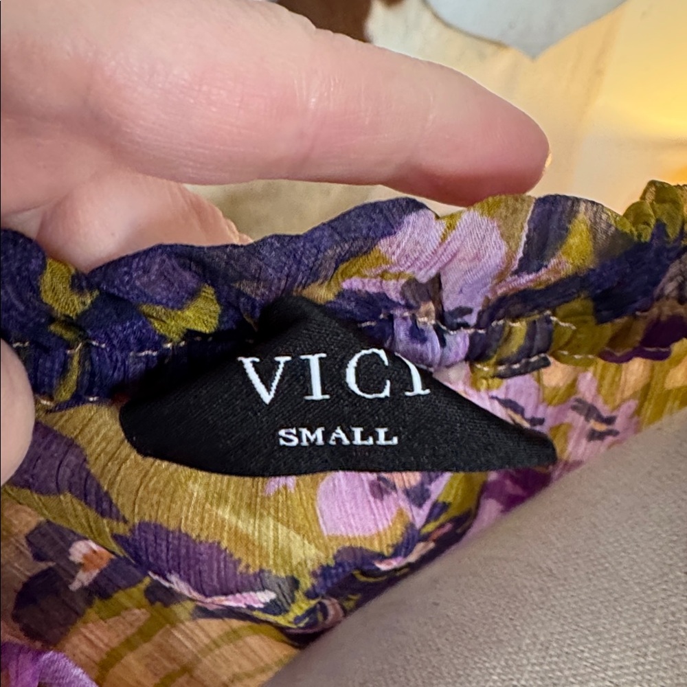 Vici Purple Floral Long Sleeve Dress - Picture 2 of 9